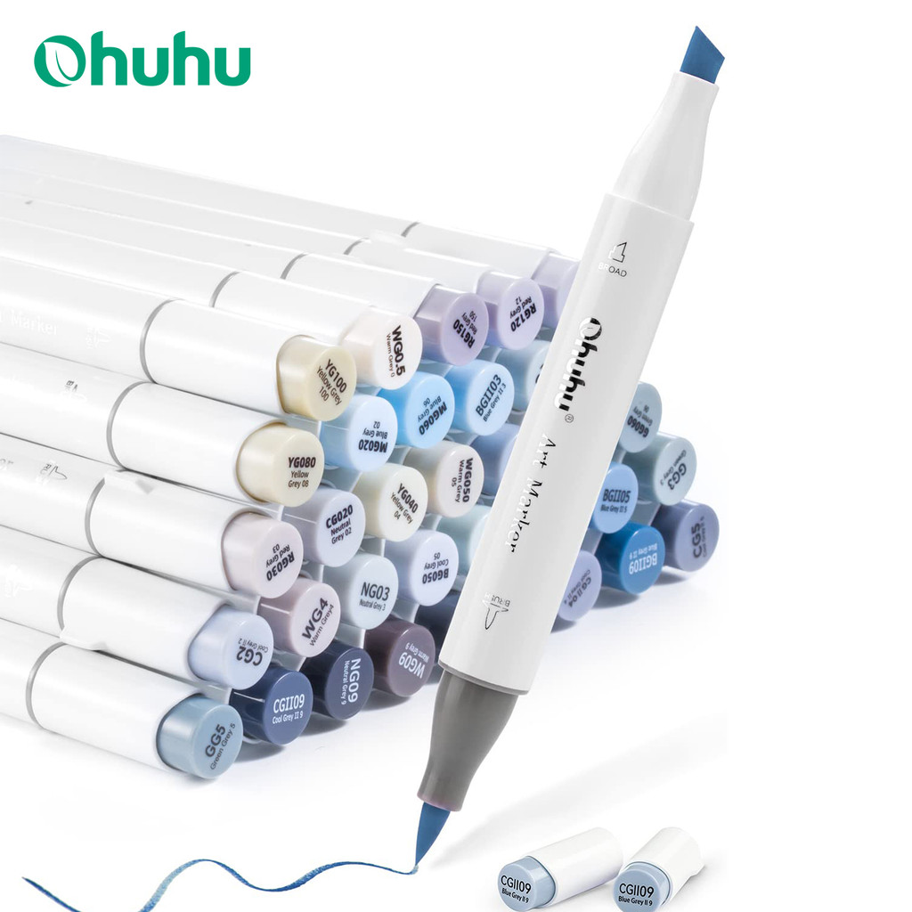 

Ohuhu Honolulu 36 Gray Colors Marker Pen Set Alcohol Art Markers Refillable Dual Tips Sketching Drawing School Art Supplies