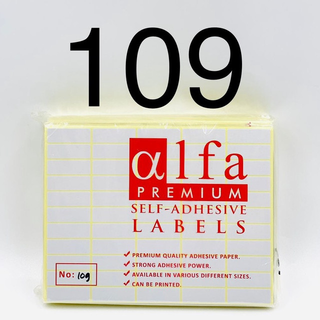 

Sticker Label ALFA 109 / Stiker Sticker Label Nama Undangan Harga Alfa No 109 / 13 mm x 38 mm