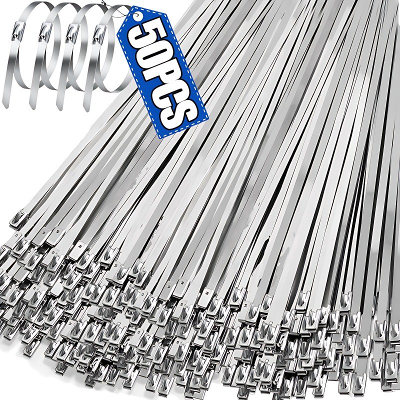 

Wholesale Stainless Steel Cable Ties Reusable Self-sealing Fastening Ring Cable Tie Multi-Purpose Metal Hardware Cable Organizer