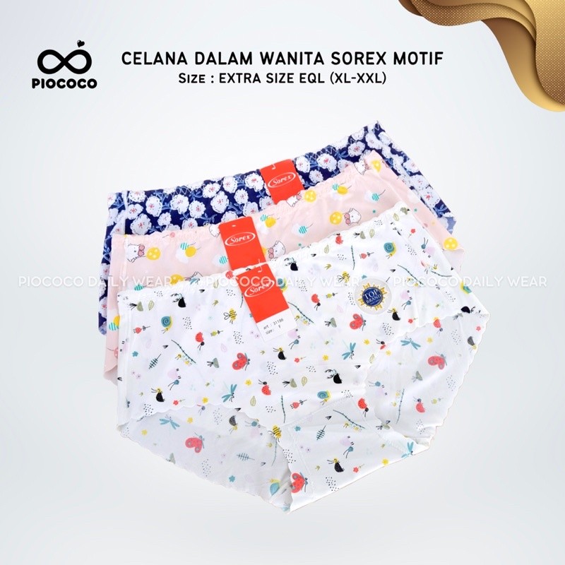 Celana Dalam Wanita Seamless Sorex 31186 Premium CD Cewek Remaja Dewasa Motif Cantik Lucu Tanpa Jahi