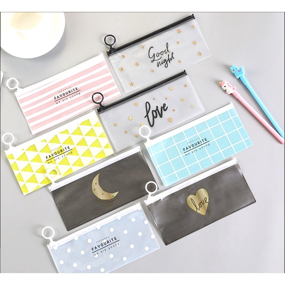 

KBA Tempat Pensil Pulpen Transparan Ziplock Karakter Serbaguna Pouch Zip Lock Penyimpanan Kosmetik Pouch Zipper Pencil Case Tempat Penyimpanan Alat Tulis Murah Import