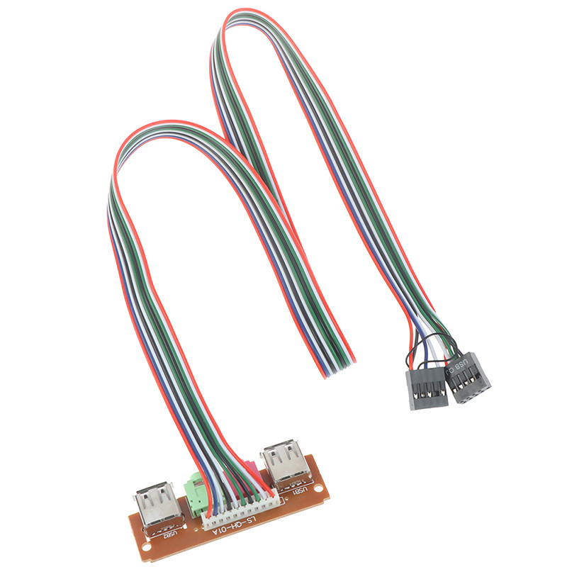 New 2 USB PC Computer Case 6.8cm Front Panel USB Audio Port Mic Earphone Cables Near PC Audio Input 