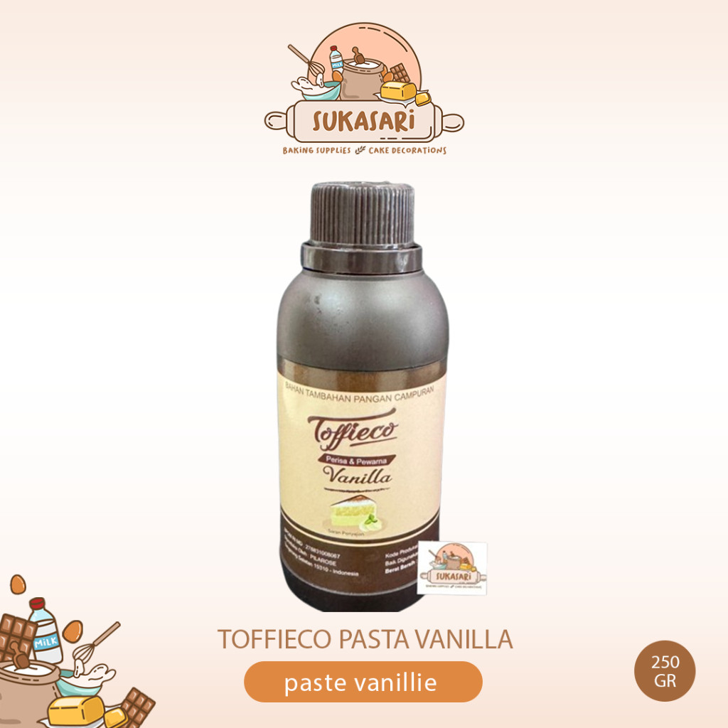 

Toffieco pasta Vanilla 250gr Perisa paste vanillie vanili vanila