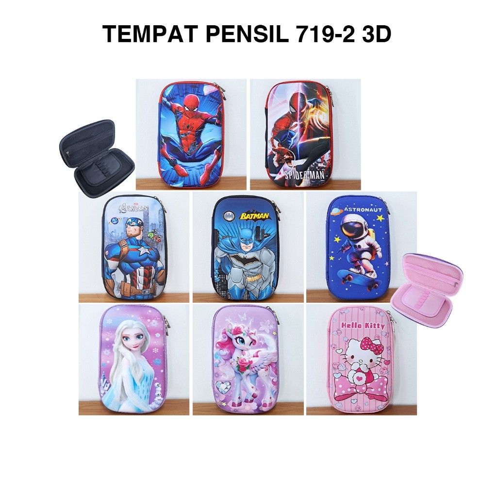 

Tempat Pensil Anak 719-2 Hardcase Pencil Case Smiggle Besar