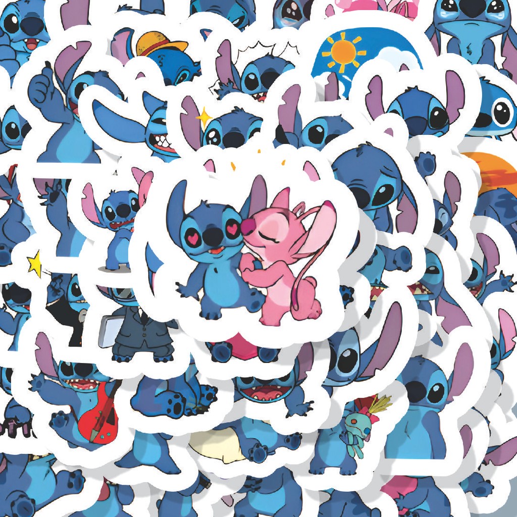 

100PCS Lucu Stiker Kartun Disney Stich Stiker Aesthetic Stiker Anti Air Stikers Berperekat Waterproof sticker decal buat Motor Helm Buku Journal Koper Casing HP Laptop Botol Minum Hadiah anak
