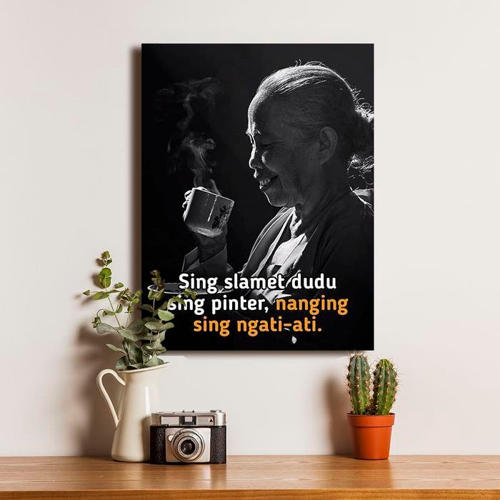 Poster Kata Bijak Jawa Javanese Quotes - Dekorasi Hiasan Dinding Kayu - S