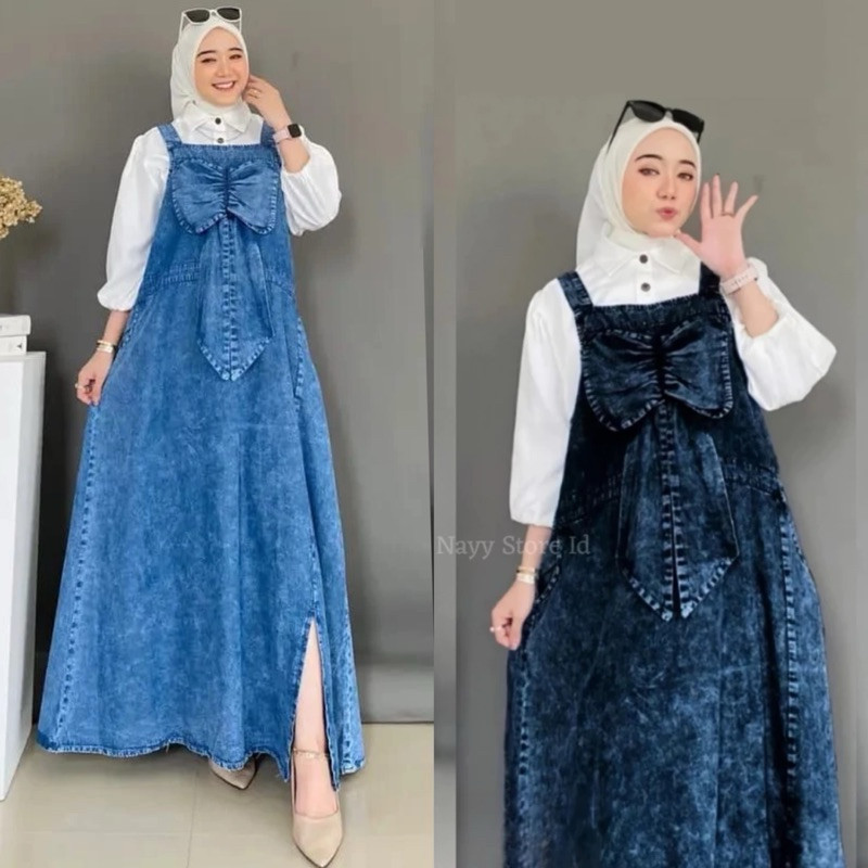 Baju Kodok Overall Wanita Dewasa Katun Denim Jumbo