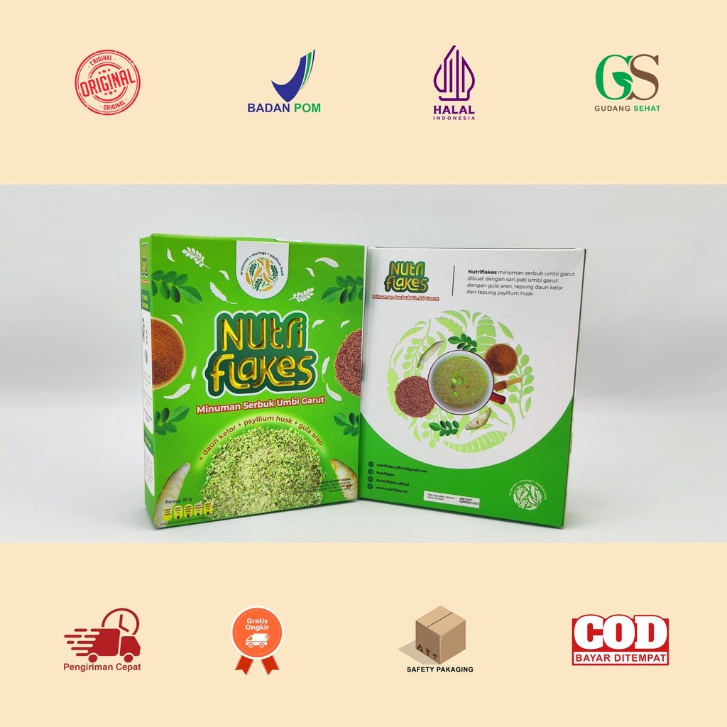 

Manado NUTRIFLAKES Sereal Sehat Umbi Garut Atasi Asam Lambung & Maag