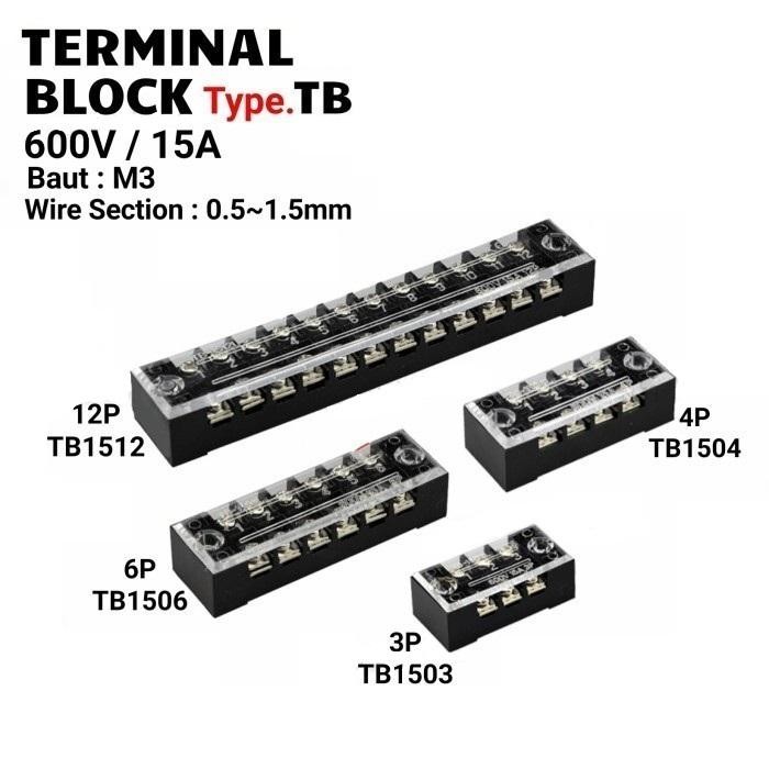 TERMINAL BLOCK 15A 4 PIN TB1504 TERMINAL BLOCK 4P 15A TERMINAL 4P 15A