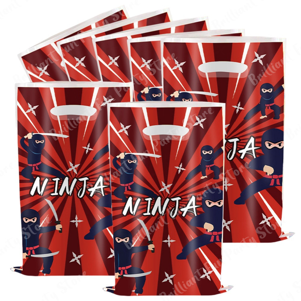 

Ninja Party Gift Bags Ninja Warrior Plastic Candy Treat Bag Party Decorations for Kids Boys Birthday Baby Shower Party Supplies