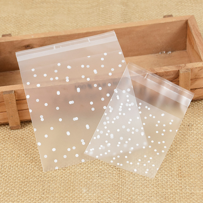 

100Pcs Transparent Dot Candy Cookie Plastic Bags Self-Adhesive For Biscuits Snack Baking Package Decor Kids Gift DIY Storage