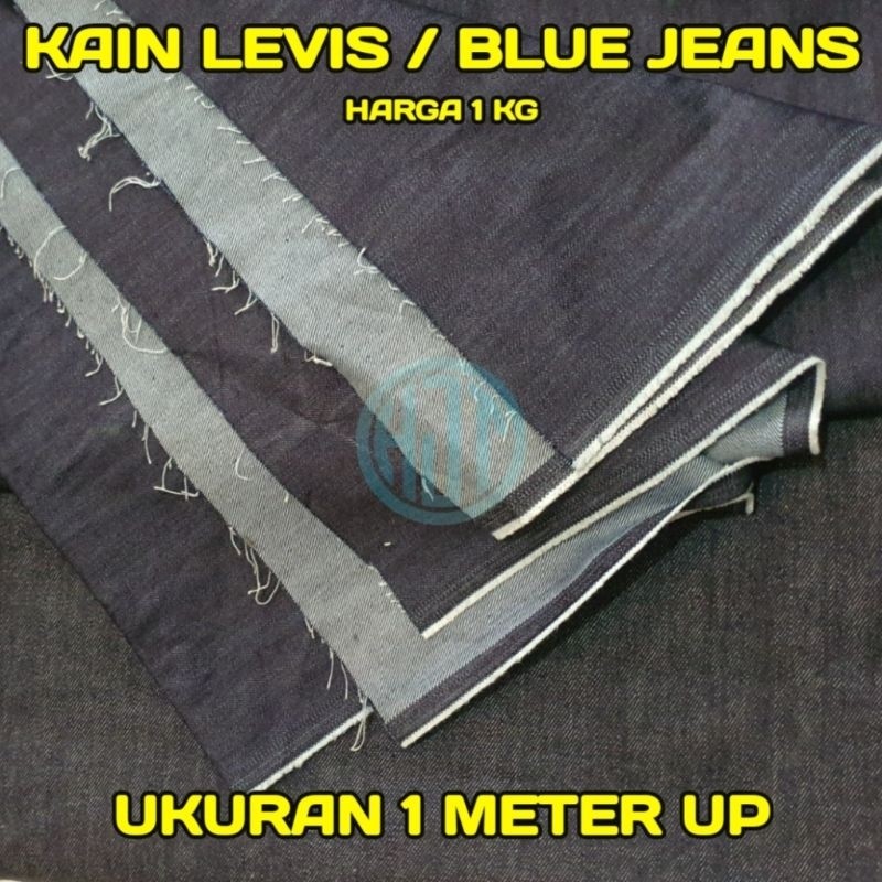 KAIN LEVIS/JEANS/DENIM | KAIN KILOAN | 10-12 OZ | UK 1 METER UP | HARGA 1 KG