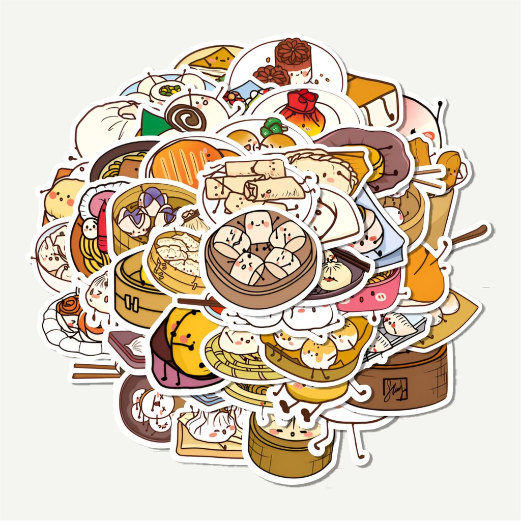 

Sticker Pack Stiker Chinesee Dimsum | Sticker TUMBLR | Stiker LAPTOP KOPER HELM