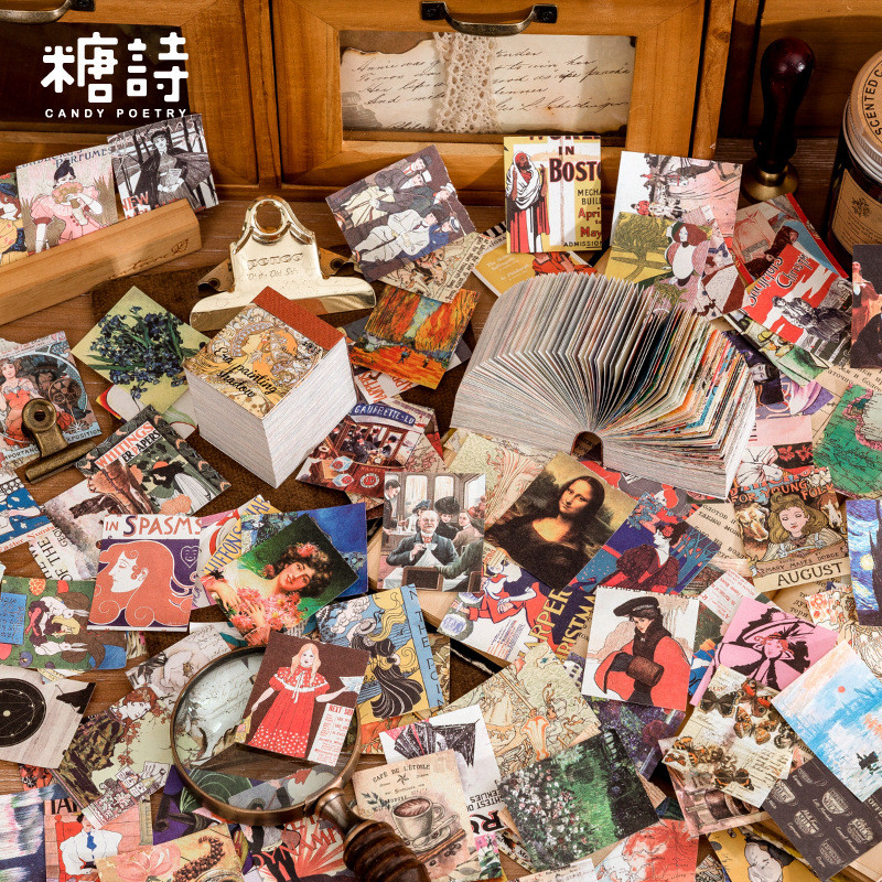 

400pcs/lot Memo Pads Material Paper Vintage Atlas Junk Journal Scrapbooking Cards Retro Background Decoration Paper