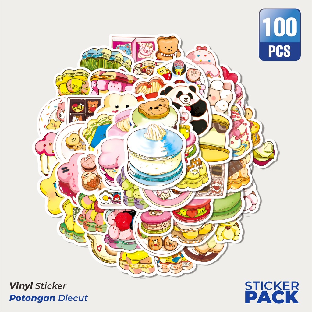 

Super Hemat! 100 PCS Stiker Piece Cute Macaron Cake [Potongan Kue Macaron Lucu] Waterproof Aesthetic- Untuk Laptop, Motor, dan Helm - Paper Stationery Pack