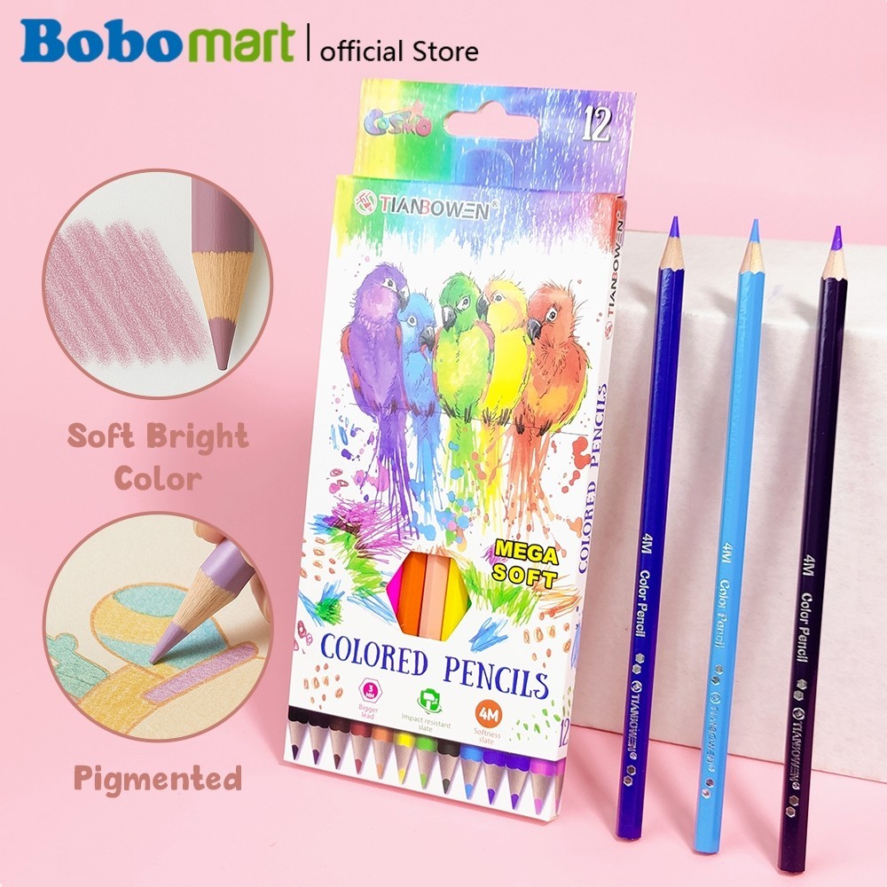 

BOBOMART Color Pencils Pensil Warna Tianbowen TB-8899-12 12 Warna