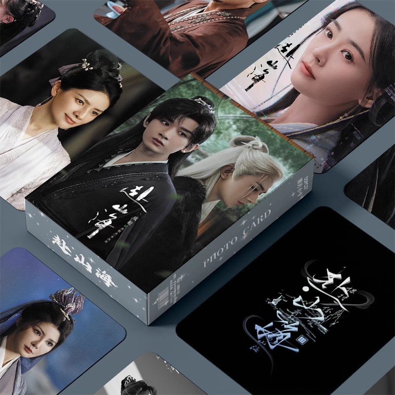 

55 Pcs/Box Cheng Yi & Gulnazar Fu Shan Hai Laser Lomo Card Xiao Qiushui, Xiao Xueyu Holographic Photo Cards