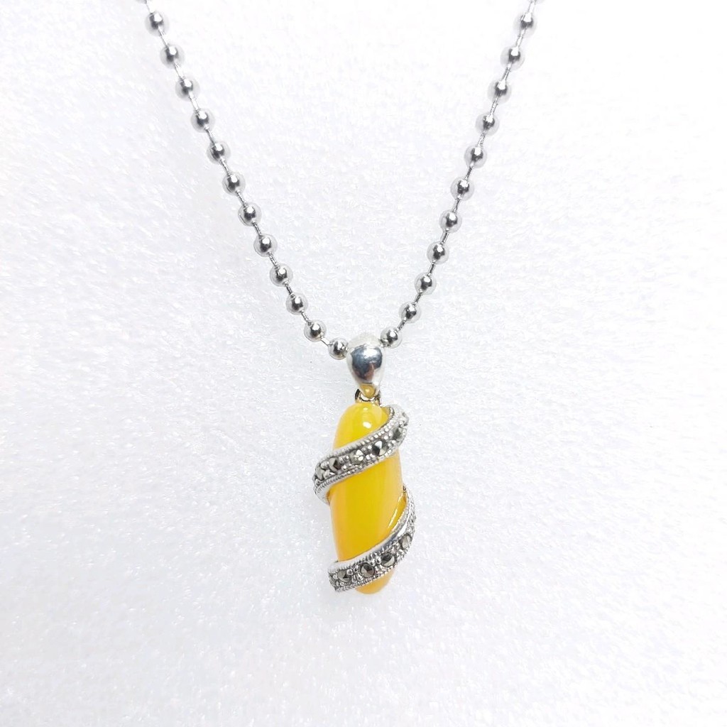 Liontin Kalung Batu Akik Kuning Khurasan