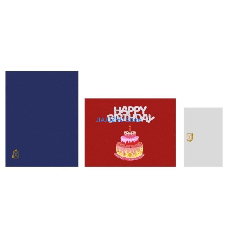 

066E Auto Play Music Birthday Greeting Cards Birthday Cake Card Birthday Postcards