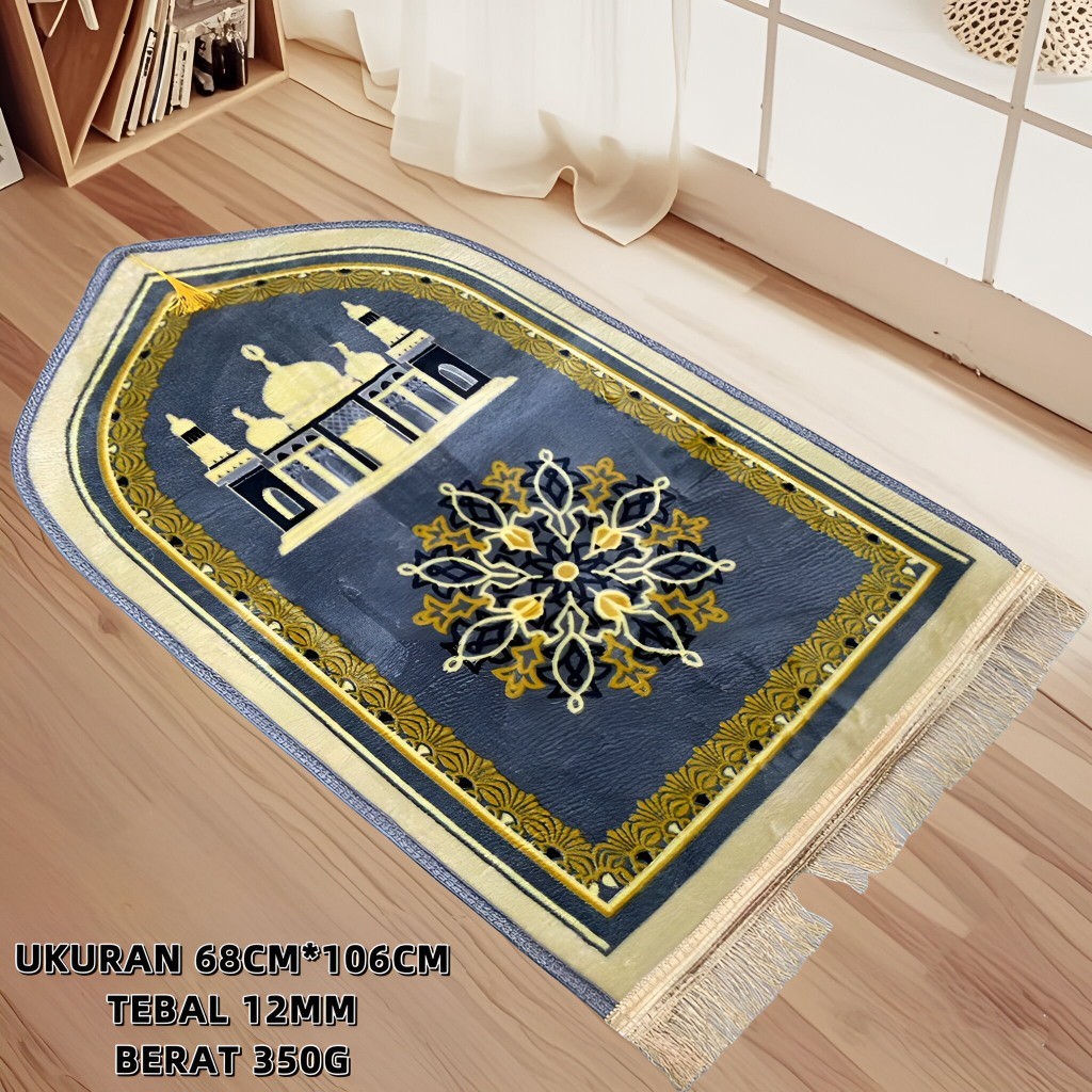 Sajadah Muslim Jumbo Turki 70×110 Bahan Beludru Lembut Tebal Empuk Stylish Dan Nyaman Sajadah Kekini