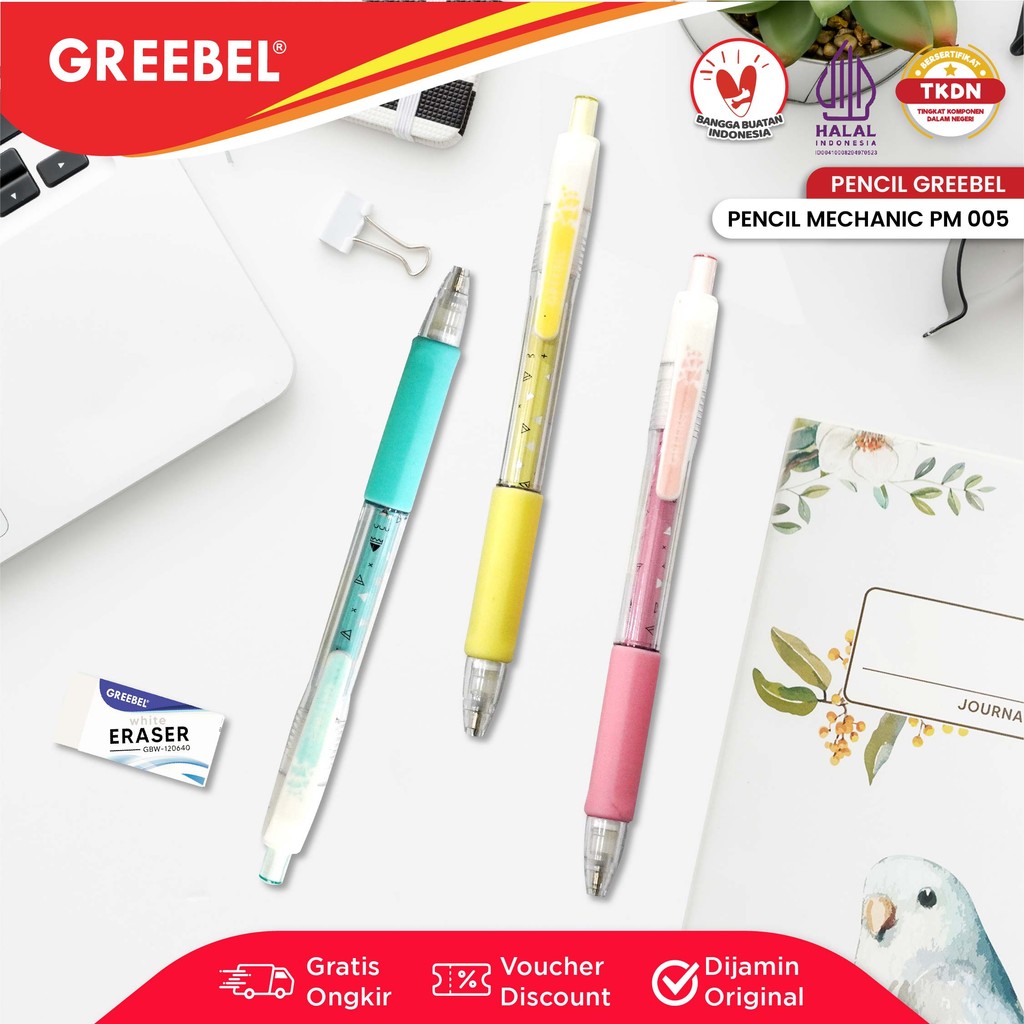 

GREEBEL Pensil Mekanik PM-005 Tricircle (1PCS) / Mechanical Pencil / Propelling Pencil Mechanic