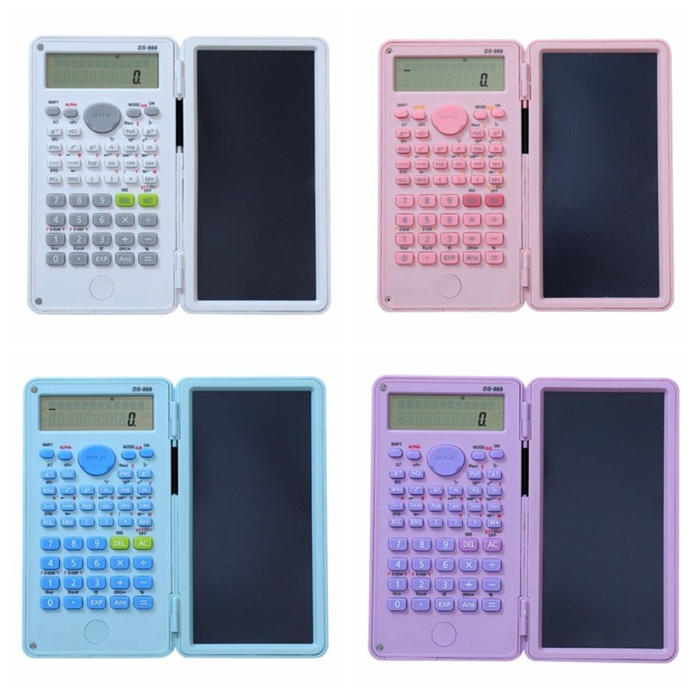 

2 IN 1 Scientific Calculator with LCD Notepad 12 Digits Math Calculator Portable Foldable Handwriting Board School Office