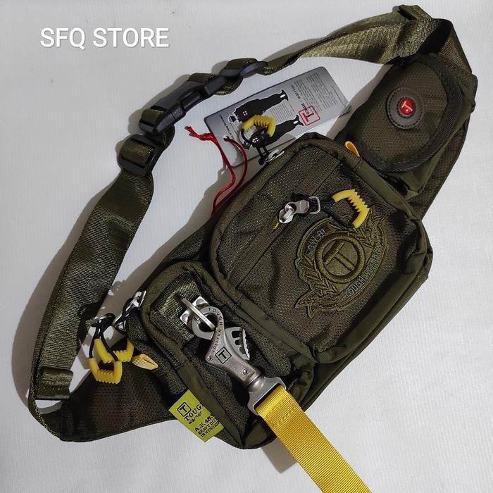 Tas Selempang/ Tas Pinggang Pria Tough Warrior - Army - Hijau Army