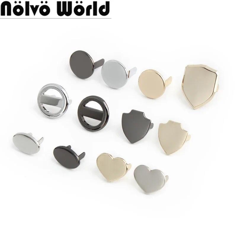 

50/100PCS 17/18/20mm Round,Oval Metal Labels Tag Logo For DIY Garment Bags Engrave Customize Laser Your Name Brand Decoration
