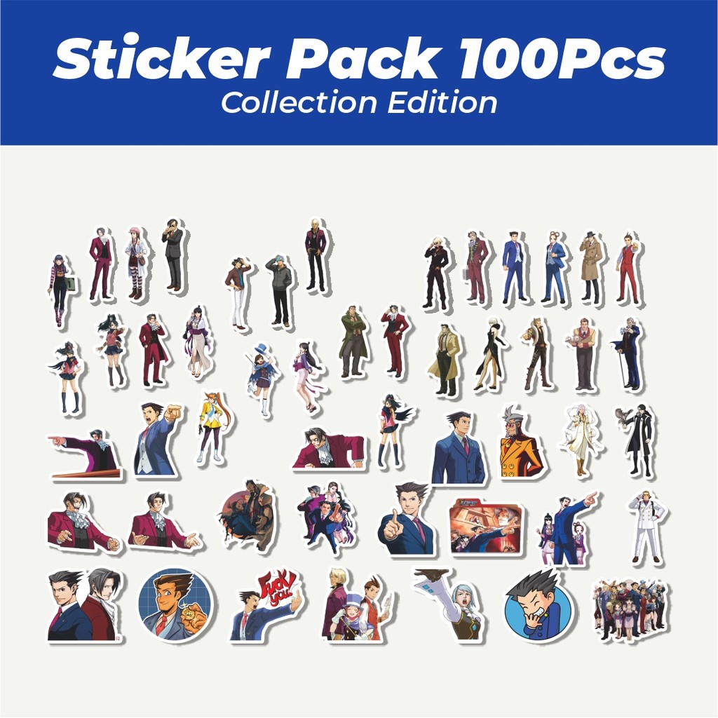 

Hot Stiker Video Game Series Ace Attorney Character Mix Lucu Anti Air Stikers Berperekat Waterproof Sticker Decal Buat Motor Helm Buku Journal Koper Casing HP Laptop Botol Minum