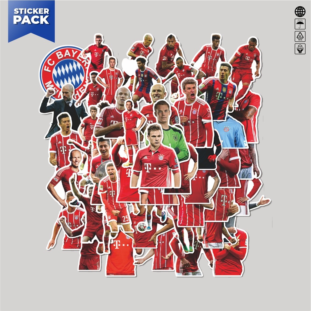 

[100PCS]Stiker Pack Stiker Football Series FC Bayern München Aesthetic Vinyl Anti Air Dekorasi Sticker Laptop Buku Journal Koper Helm Casing HP Gitar Helm Skateboard