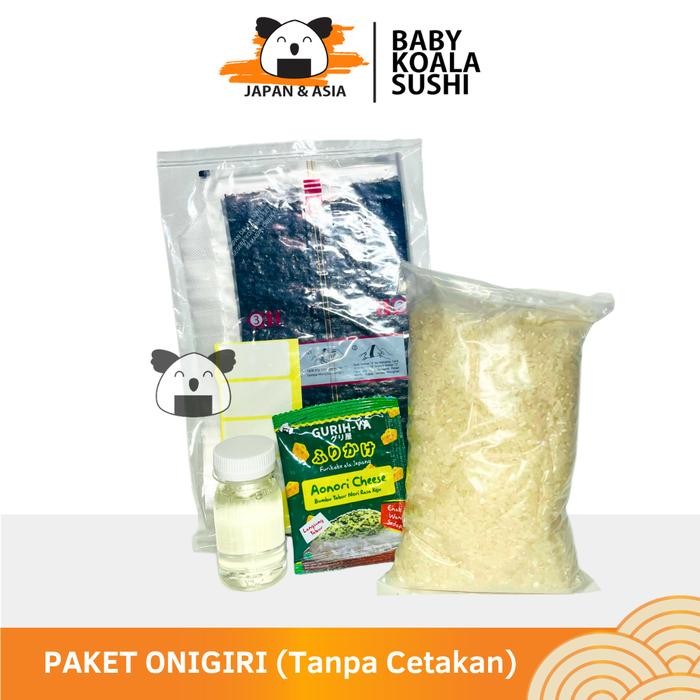 

PAKET BAHAN ONIGIRI 7 Porsi Halal | Beras Japonica, Nori Onigiri, Cetakan, Sushi Seasoning-- - Paket A