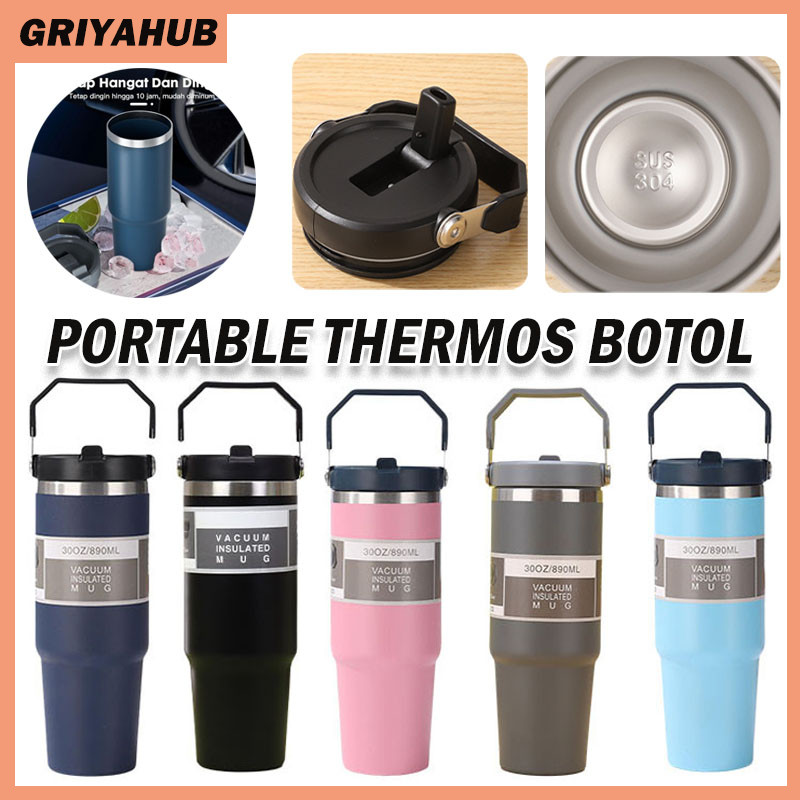 Tumbler Es Batu Tahan Lama Vacuum Insulated/Tumbler Stainless Vacuum 890ml/Tumbler Stainless 304 Tah