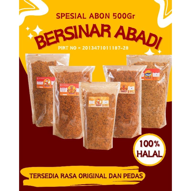 

[ABON ASLI JOGJA 500GRAM] ABON AYAM, SAPI & IKAN BERSINAR ABADI ENAK MURAH