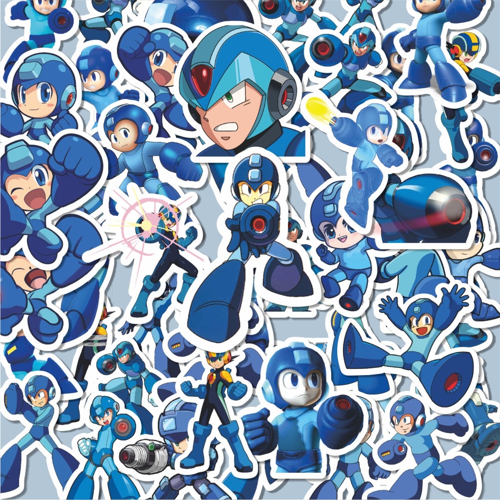 

100PCS Lucu Stiker Capcom Series Megaman Rockman Stiker Aesthetic Stiker Anti Air Stikers Berperekat Waterproof sticker decal buat Motor Helm Buku Journal Koper Casing HP Laptop Botol Minum Hadiah anak