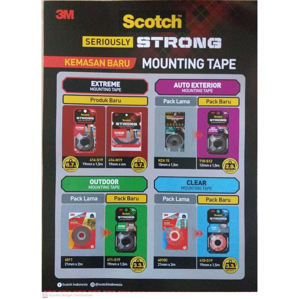 

JAMIN MURAH !!!Double Tape Scotch Clear strong Mounting Tape 3M 410-s19 19mmx1.5m(BISA LANGSUNG ORDER)