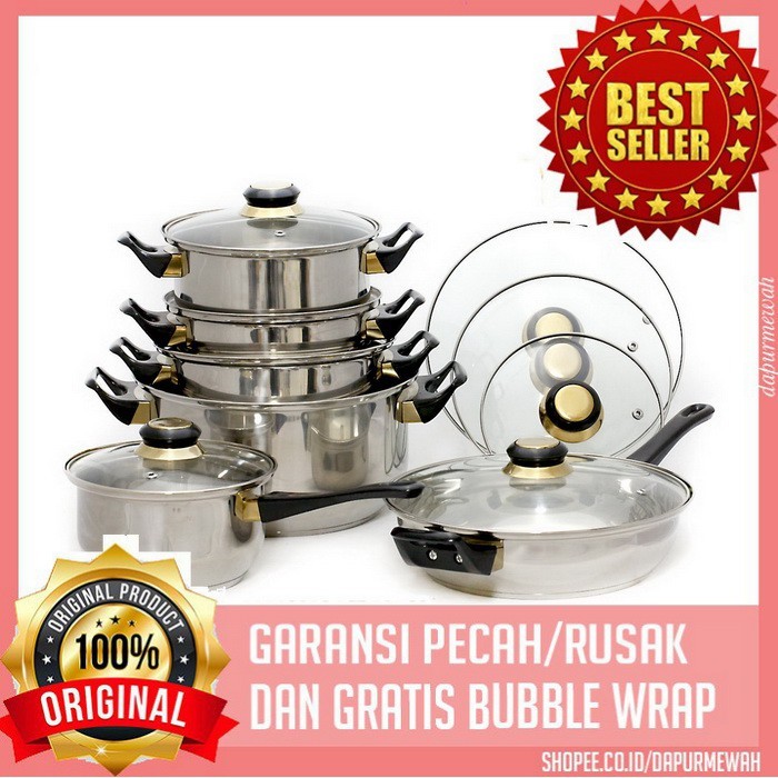 Vicenza Panci Cookware Set V-612 Garansi Original