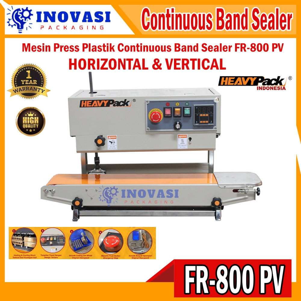 Continuous Band Sealer FR-800 PV Mesin Segel Plastik Standing Pouch