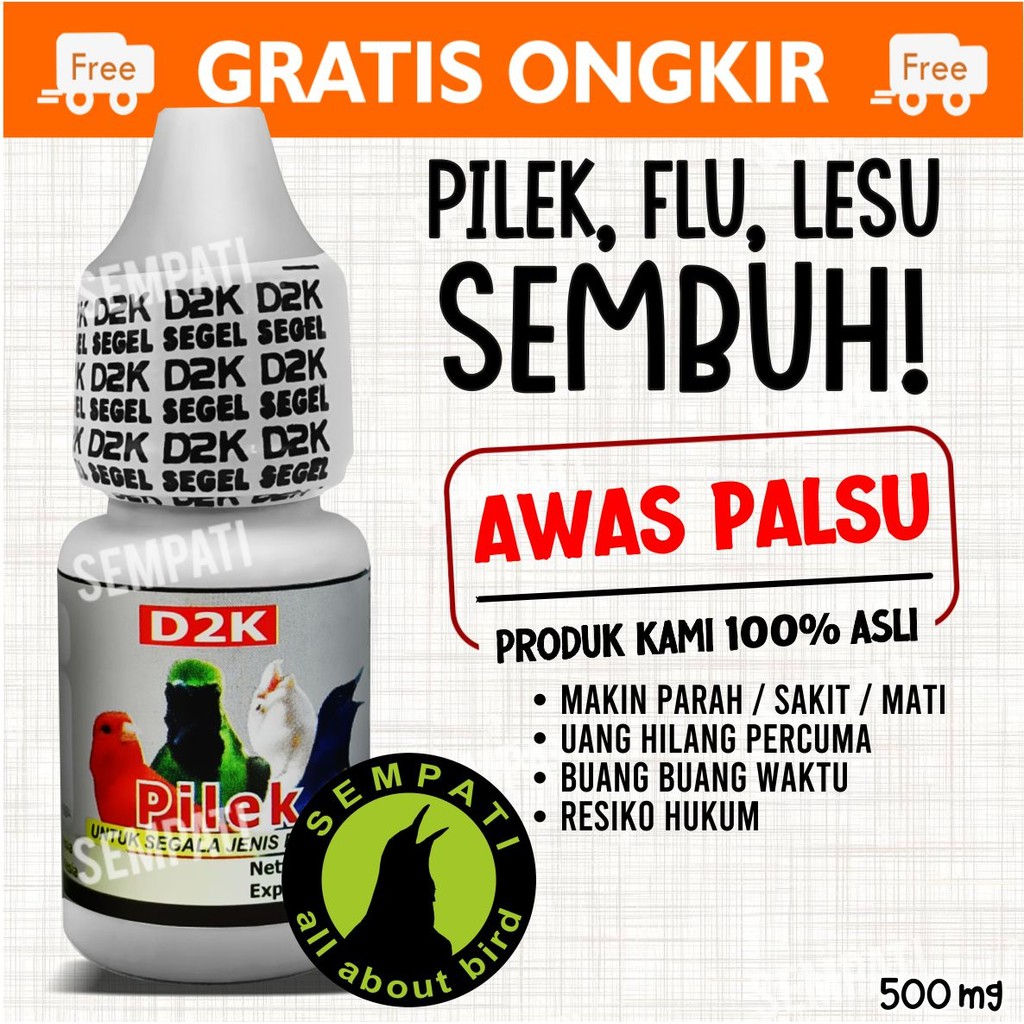 SEMPATI PILEK D2K OBAT BURUNG SAKIT PILEK HIDUNG BERLENDIR NGOROK BULU NGEMBANG