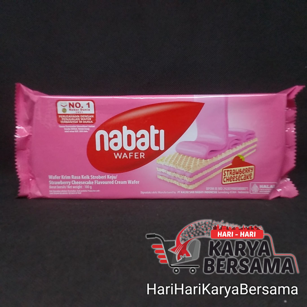 

MAKANAN RINGAN WAFER NABATI STRAWBERRY CHEESE CAKE 100GR