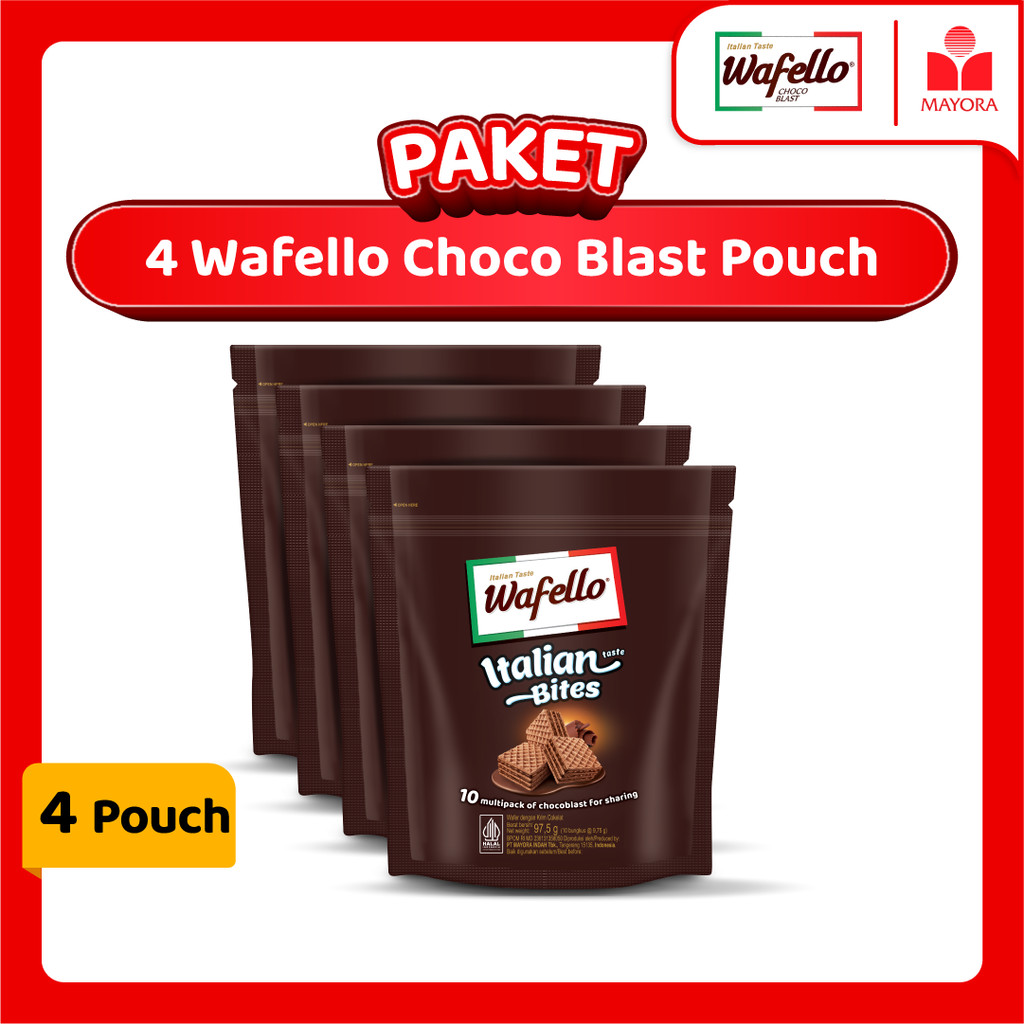 

Paket 4 Wafer Wafello Italian Bites Cokelat Pouch