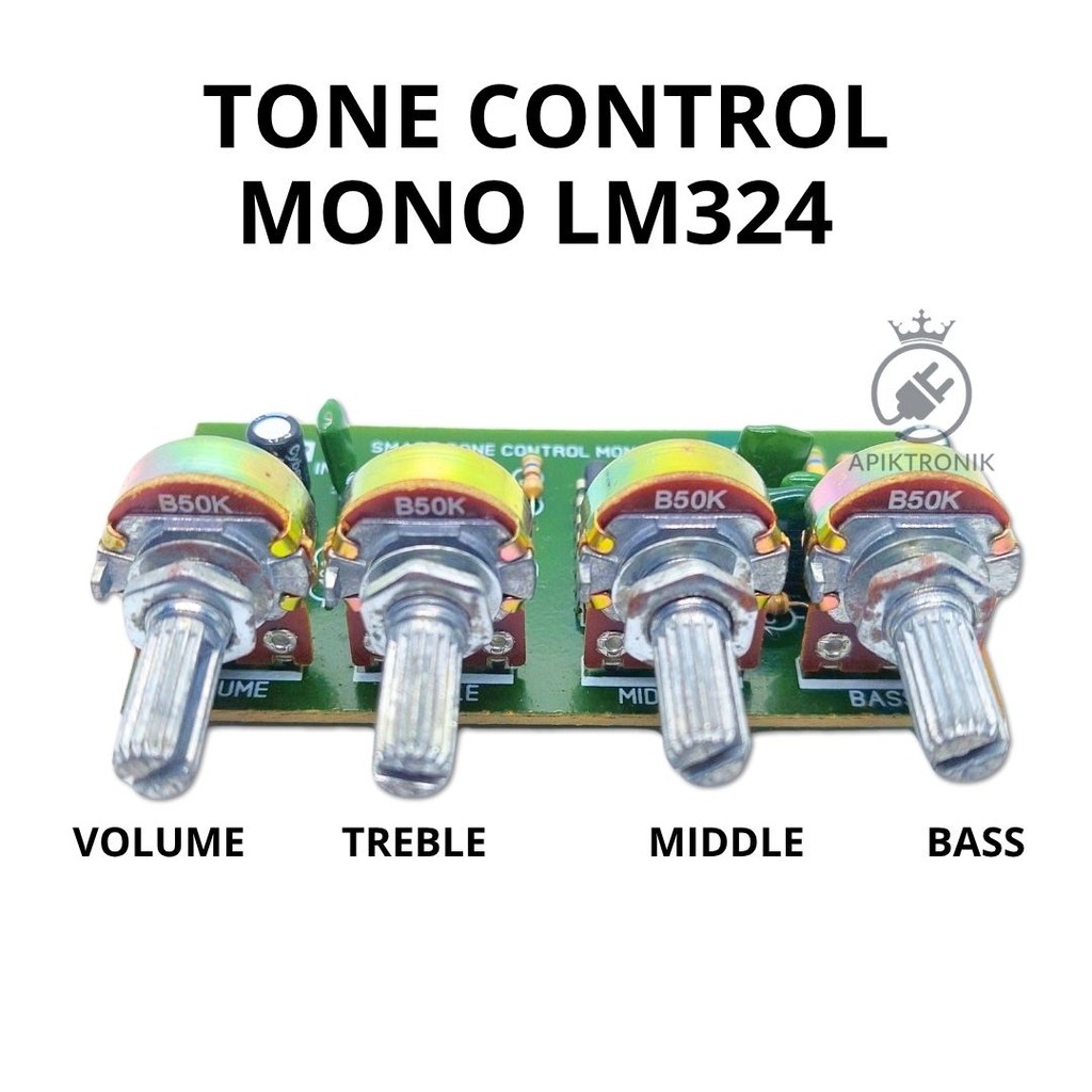 Kit Tone Control Mono LM324 - Volume Bass Middle Treble