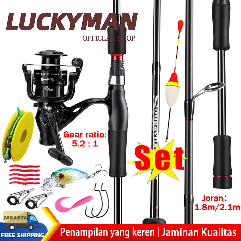 【Promosi】Set joran pancing serat karbon berongga berkualitas tinggi/Set joran/reel pancing