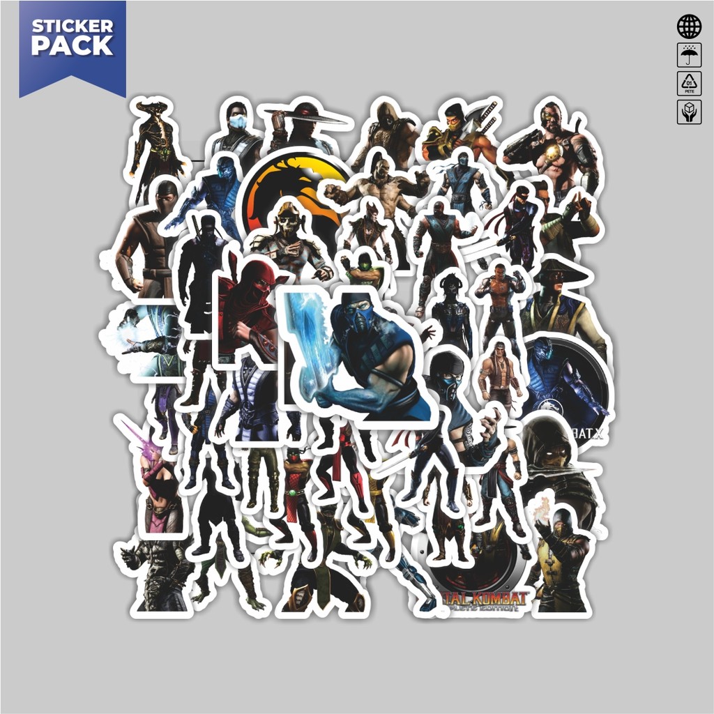 

[100PCS]Stiker Pack Stiker Video Game Series Mortal Kombat Character Mix 2 Aesthetic Vinyl Anti Air Dekorasi Sticker Laptop Buku Journal Koper Helm Casing HP Gitar Helm Skateboard