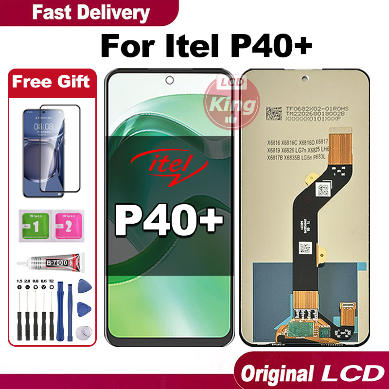 LCD FOR Itel P40+ Ori LCD Itel P40 Plus Mengirim Pelindung Layar TOUCHSCREEN Fullset Crown Murah