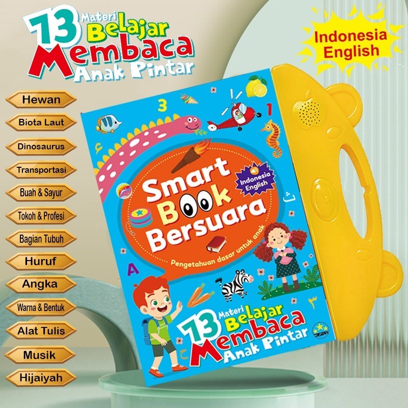 

Smart Book Bersuara Indonesia English 13 Materi Belajar 20 Lagu Anak Mainan Buku Edukasi Pengenalan Kosa Kata
