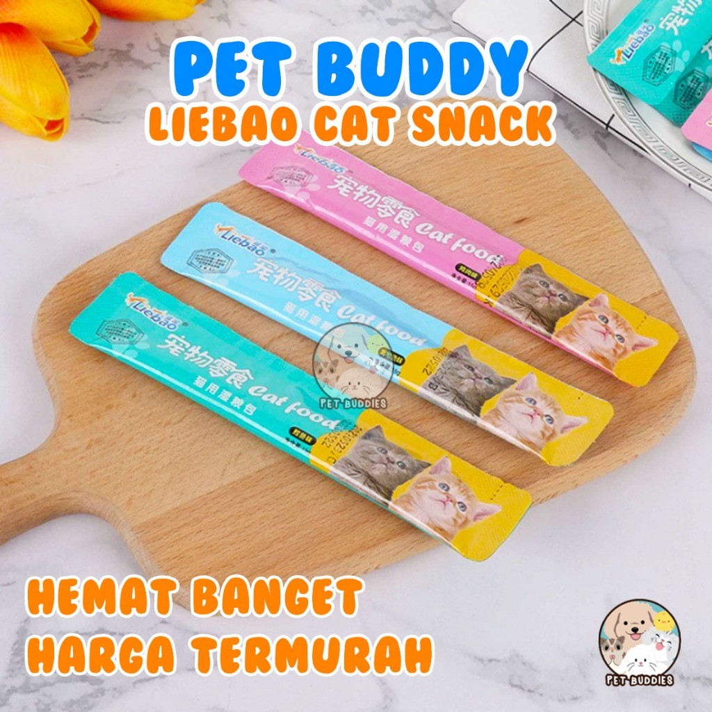 VJ27SS PAKET HEMAT Liebao 100pcs Snack Kucing RESELLER Makanan Kucing Wet Food Creamy