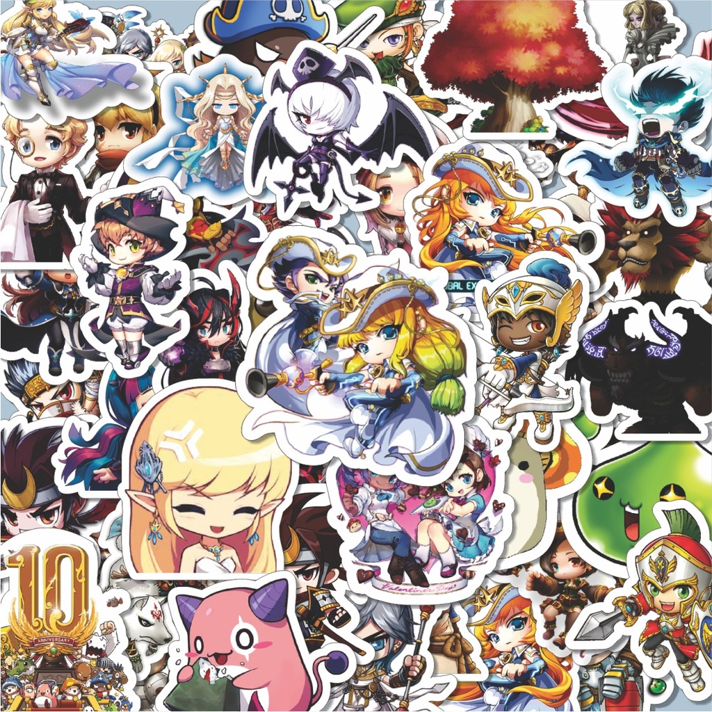 

100PCS Lucu Stiker Game Series Maple Story Mix 2 Stiker Aesthetic Stiker Anti Air Stikers Berperekat Waterproof sticker decal buat Motor Helm Buku Journal Koper Casing HP Laptop Botol Minum Hadiah anak