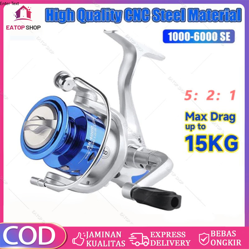 BECKY REEL PANCING METAL NX 14BB 1000 2000 3000 4000 6000 MAX DRAG 15KG Reel Pancing Murah Kuat Fish