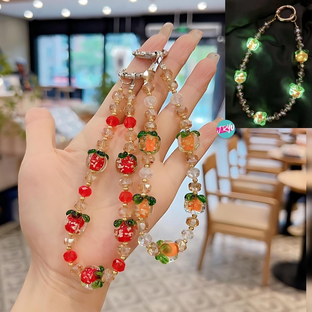 JRYU Gantungan HP Korea RYUJIN 502-GID gantungan gelang kristal gantungan tas menyala dalam gelap cr