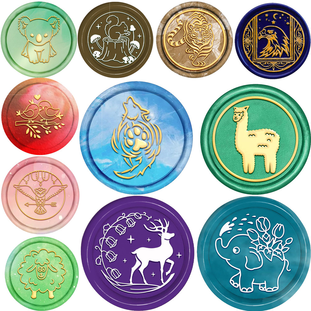 

Tiger Squirrel Bear Eagle Wolf Sheep Bird Wax Seal Stamp Removable Brass Head for Invitation Gift Wrap Envelope Notebook Decor